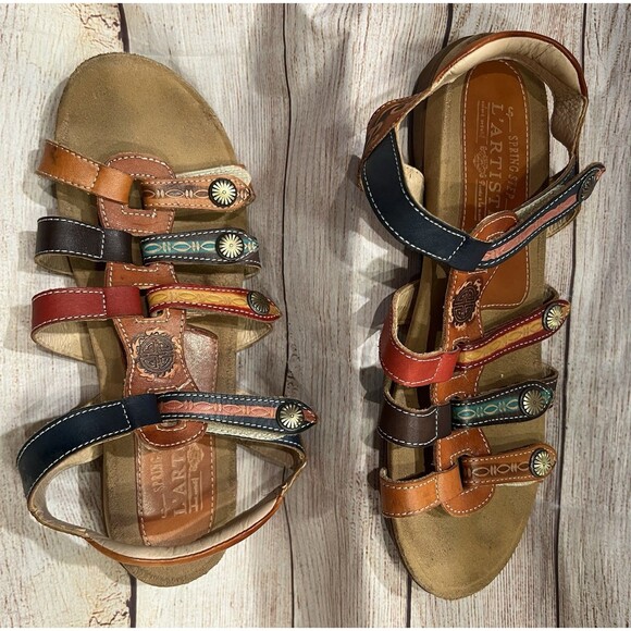 Spring Step L'Artiste Jerlene Leather Gladiator Sandals Women Size 41/US 9.5/10 - Picture 3 of 6